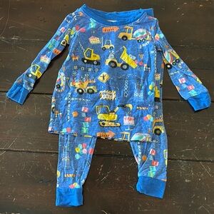 Blue Construction Vehicle Pajama Set